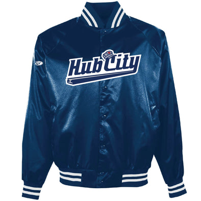 Adult Navy Satin Dugout Jersey Jacket