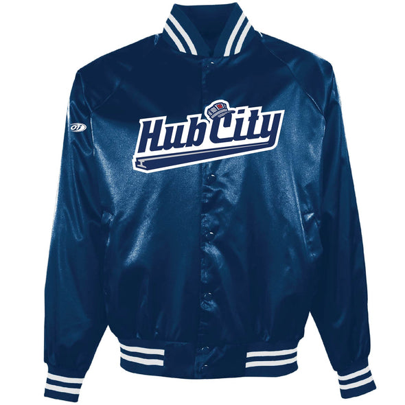 Adult Navy Satin Dugout Jersey Jacket