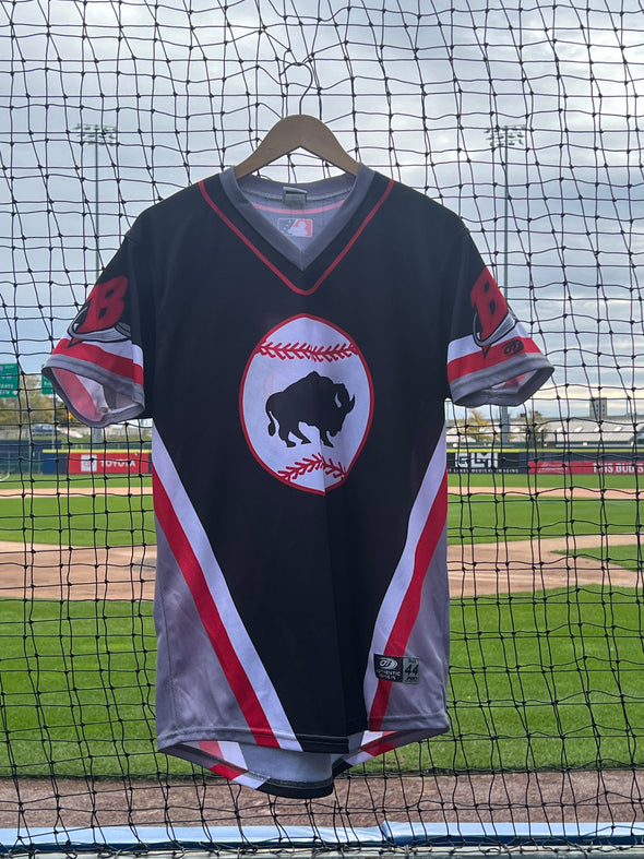 Buffalo Bisons Autographed & Game Worn Sublimated Hockey Black Jersey - Jonatan Clase #5 Size 44