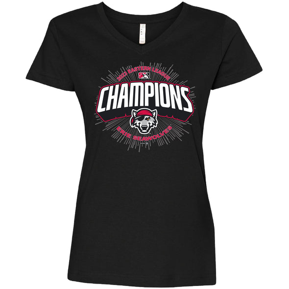 Erie SeaWolves BR EL Champs Women's V-Neck Black