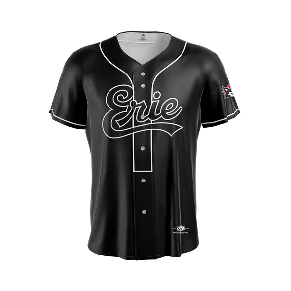 Erie SeaWolves OT Fauxback Black Jersey