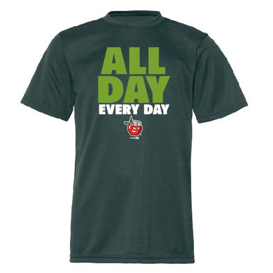 Fort Wayne TinCaps Youth Every Day Performance Dark Green Tee