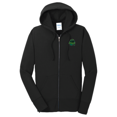 Eugene Emeralds Women's Black Primary Sasquatch Full-Zip Hooded Sweatshirt