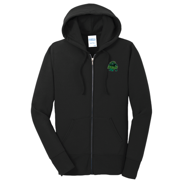 Eugene Emeralds Women's Black Primary Sasquatch Full-Zip Hooded Sweatshirt