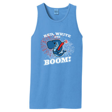 Eugene Emeralds Exploding Whales Red, White, and BOOM Tank Top
