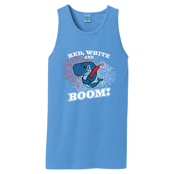 Eugene Emeralds Exploding Whales Red, White, and BOOM Tank Top