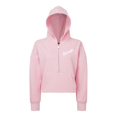 Eugene Emeralds Tri-Dri Women's Pink Half-Zip Hooded Sweatshirt