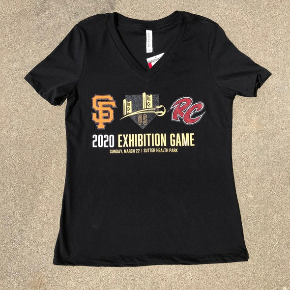 EXHIBITION GAME LADIES V-NECK T-SHIRT, SACRAMENTO RIVER CATS