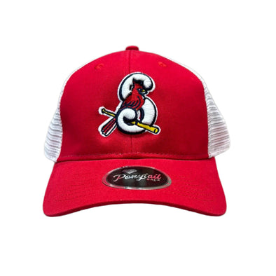 S-Bird Ponytail Back Adjustable Hat - Red/White