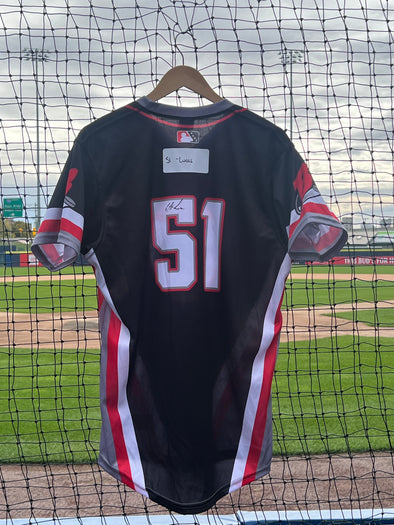 Buffalo Bisons Autographed & Game Worn Sublimated Hockey Black Jersey - Easton Lucas #51 Size 44