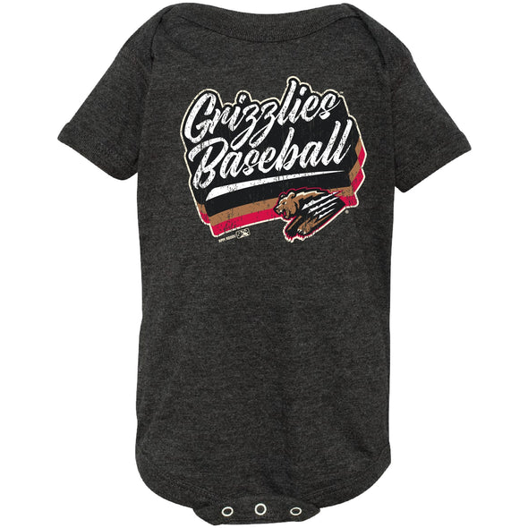 Grey Grizzlies Baseball Onesie