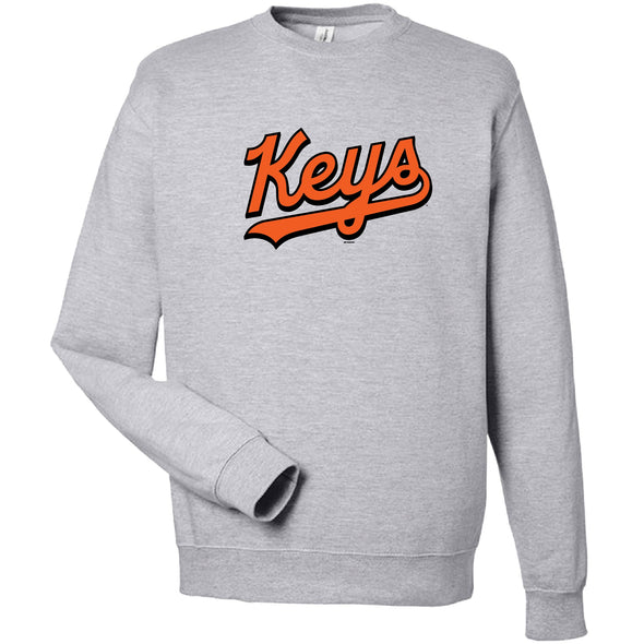 Frederick Keys ADULT Crewneck Script Logo HEATHER