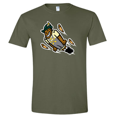 Wisconsin Brats Bimm Ridder Military Green Flying Bratman Tee