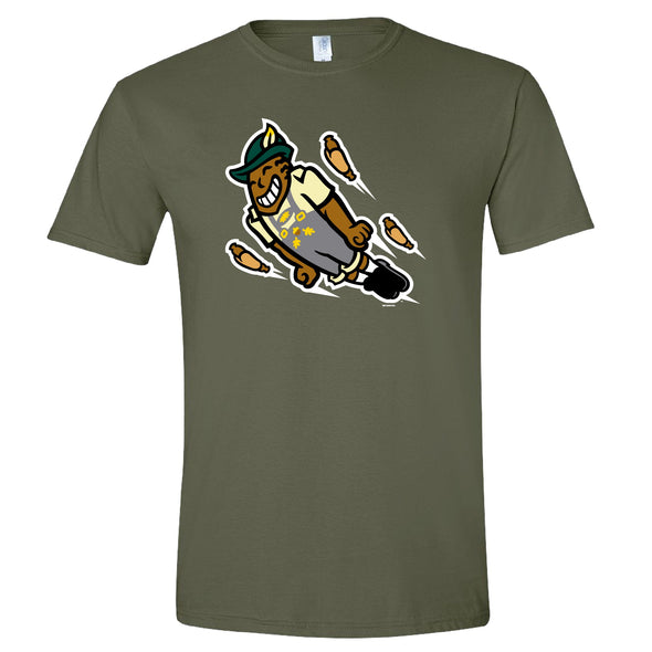 Wisconsin Brats Bimm Ridder Military Green Flying Bratman Tee