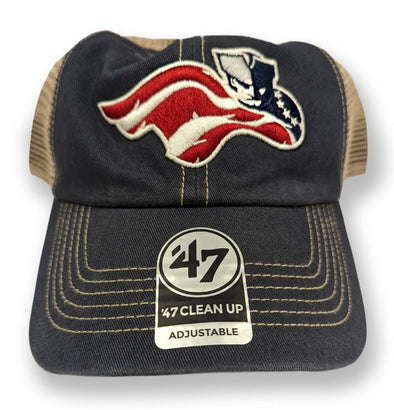 Somerset Patriots Mens  Navy Trawler 47 Clean Up Snap Back Cap