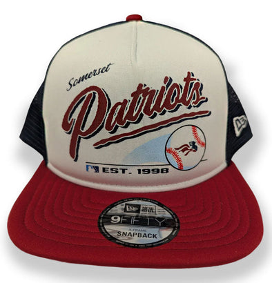 Somerset Patriots New Era Adult 9Fifty Retro Script Snap Back Cap