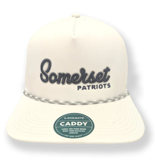 Somerset Patriots L2 Caddy Lightweight Performance Adjustable White Golf Snap Back Cap