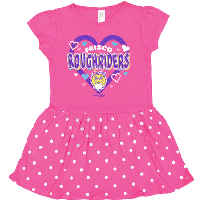 Raspberry/White Dot Infant Dress
