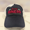 Jersey Diners Adult Wordmark Unstructured Garment Washed Mesh Back Hook Loop Cap