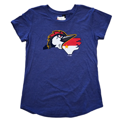 Fayetteville Woodpeckers Bimm Ridder Women's Home State Logo Navy T-Shirt