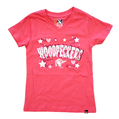 Fayetteville Woodpeckers New Era Girl's Flip Sequins T-shirt