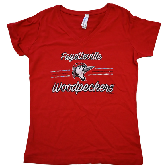 Fayetteville Woodpeckers Soft As Grapes Women's Gauze V-Neck T-shirt