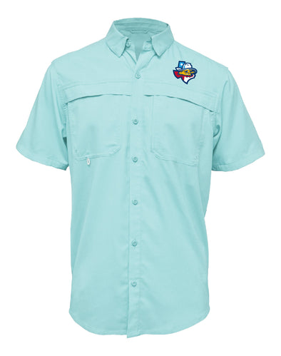 Amarillo Sod Poodles Aqua Blue State Fishing Shirt