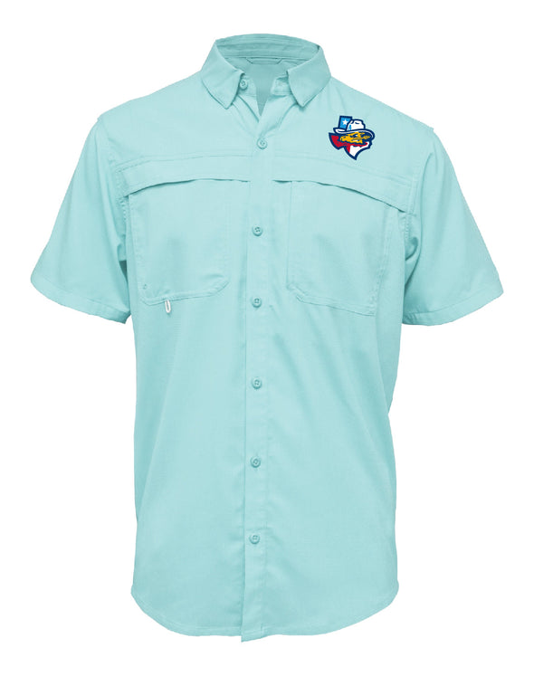 Amarillo Sod Poodles Aqua Blue State Fishing Shirt