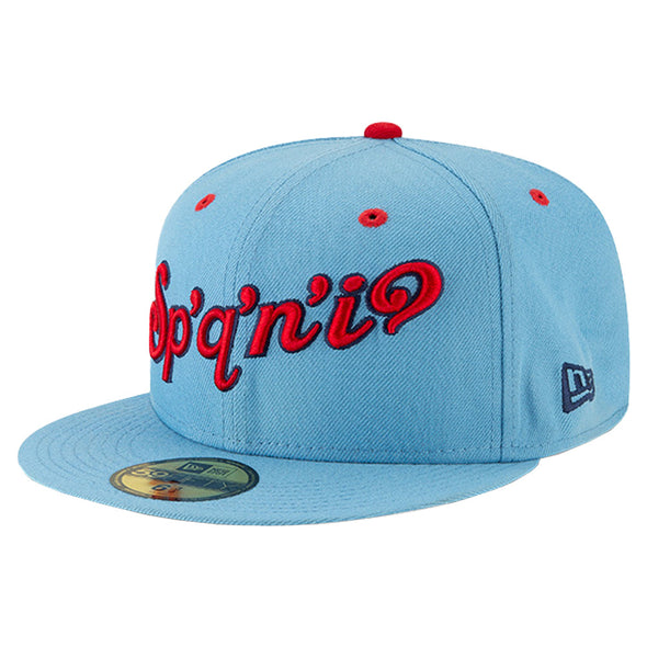 Spokane Indians New Era 59FIFTY Fitted Sky Blue Salish Script Cap