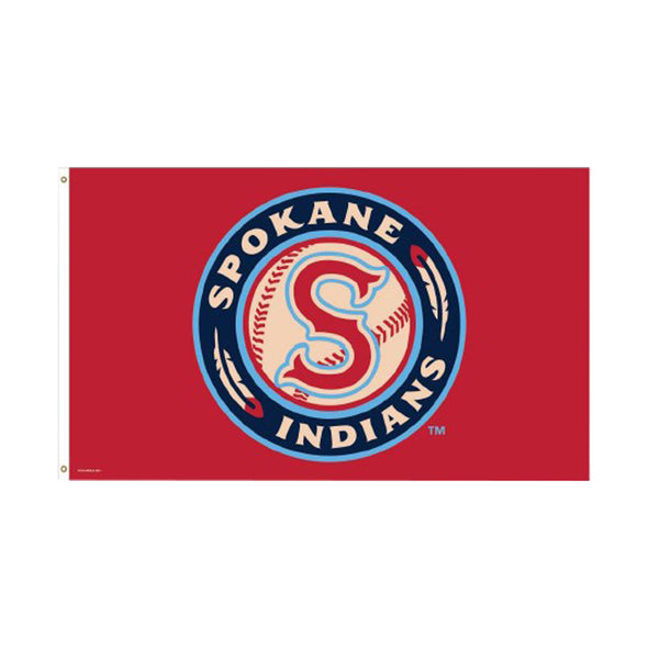 Spokane Indians Red Logo Flag