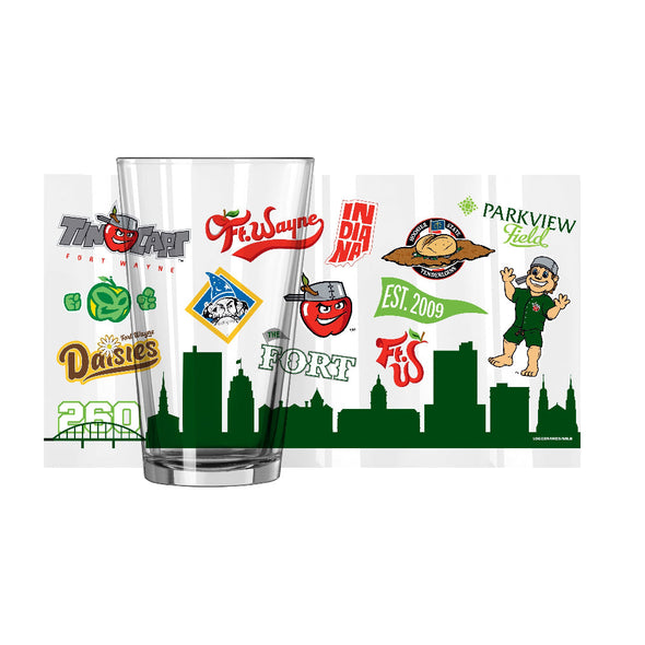 Fort Wayne TinCaps 16oz Native Pint Glass