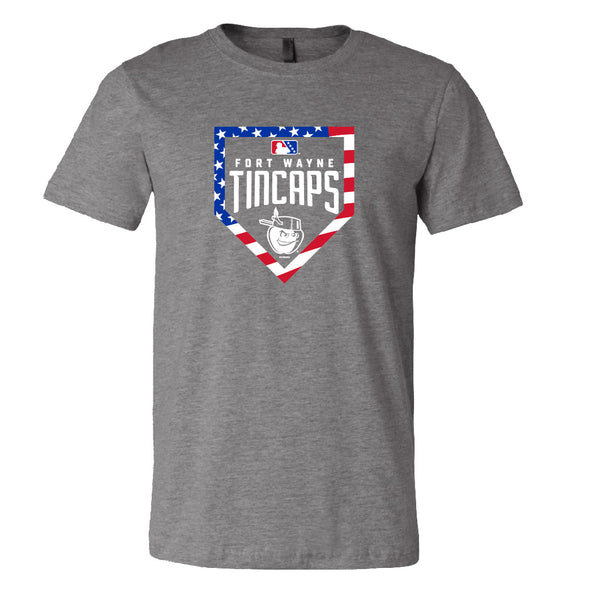 Fort Wayne Tincaps Base Flag Dark Gray Tee