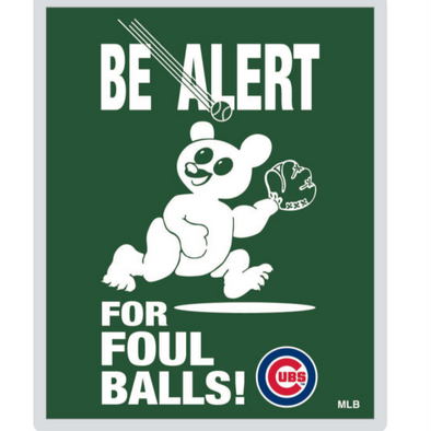 Chicago Cubs Be Alert For Foul Balls Lapel Pin