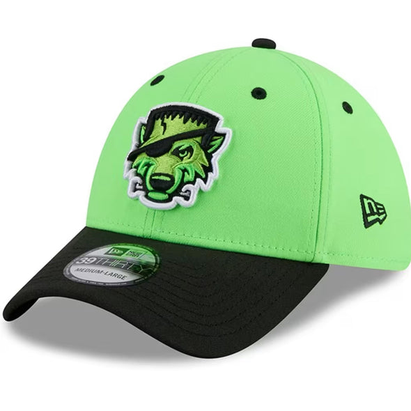 Erie SeaWolves NEC FrankenWolf Green Alt 39THIRTY Stretch-Fit Cap