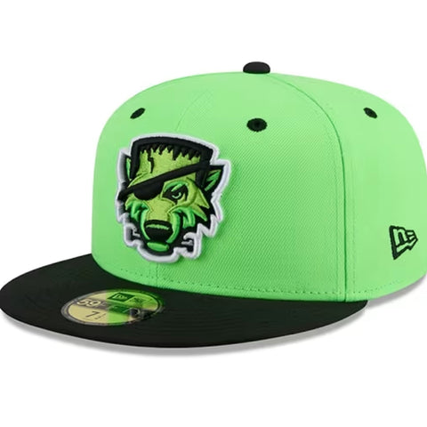 Erie SeaWolves NEC Frankenwolf Green Alt 59FIFTY On-Field Cap