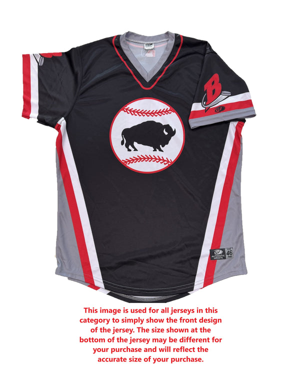 Buffalo Bisons Autographed & Game Worn Sublimated Hockey Black Jersey - Phil Clarke #4 Size 44