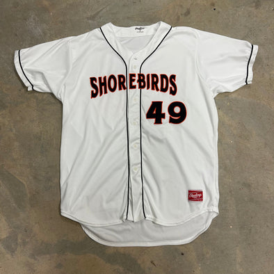 Delmarva Shorebirds Rawlings 2025 Team Issued White Jerseys
