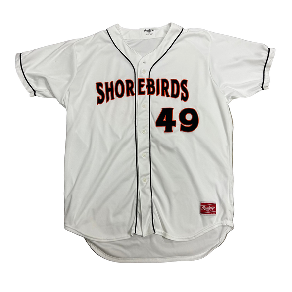 Delmarva Shorebirds Rawlings 2025 Team Issued White Jerseys