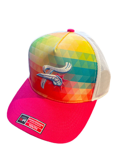 Bimmridder Rainbow with Hot Pink Brim Youth F-Fist Hat