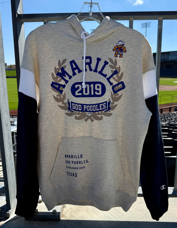 Amarillo Sod Poodles Champion Oatmeal Super Fan Hoodie