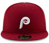 New Era 59FIFTY Philadelphia Phillies Maroon Alternate 2 MLB Authentic Collection On-Field Hat