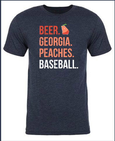 Gwinnett Stripers Beer & Peaches & Baseball TEE