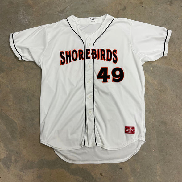 Delmarva Shorebirds Rawlings 2025 Team Issued White Jerseys