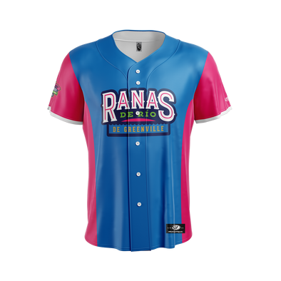 Greenville Drive OT Sublimated Ranas de los Rio Replica On Field Jersey