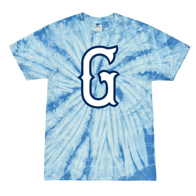 Greenville Drive Bimm Ridder Blue Tie Dye G Logo Tee