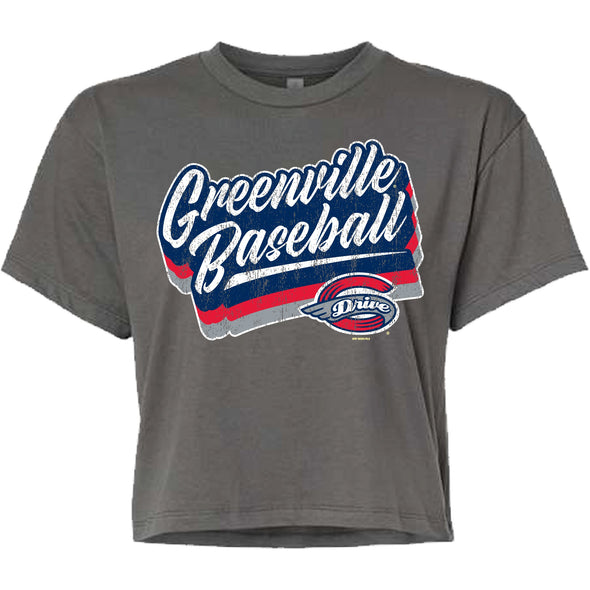 Greenville Drive Bimm Ridder Women's Dark Gray Cropped Tee