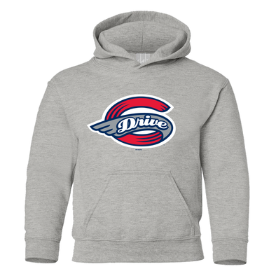 Greenville Drive Bimm Ridder Youth Gray Primary Logo Hoodie