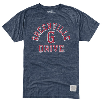 Greenville Drive Retro Brand Navy Triblend Baseball Tee