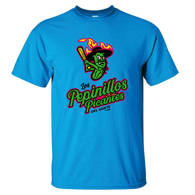 Los Pepinillos Picantes del Norte Teal Primary Tee - Adult