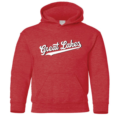 Great Lakes Loons Bimm Ridder Vintage Red Script Hoodie - Youth